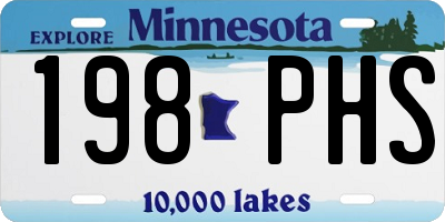 MN license plate 198PHS