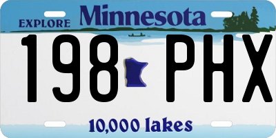 MN license plate 198PHX