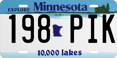 MN license plate 198PIK