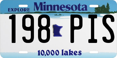 MN license plate 198PIS