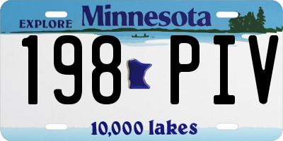 MN license plate 198PIV