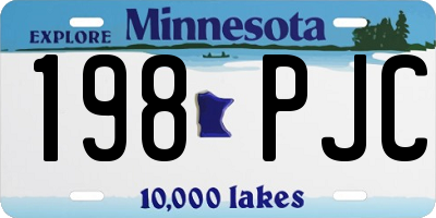 MN license plate 198PJC