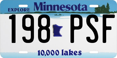 MN license plate 198PSF
