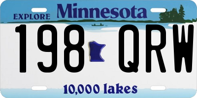MN license plate 198QRW