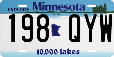 MN license plate 198QYW