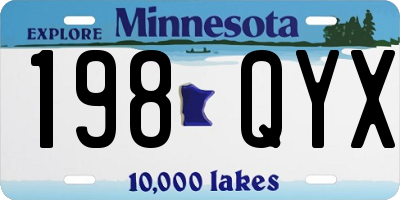 MN license plate 198QYX