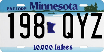 MN license plate 198QYZ