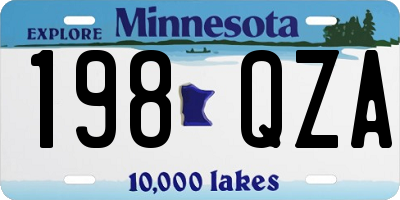 MN license plate 198QZA