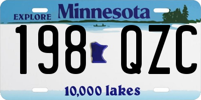MN license plate 198QZC