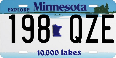 MN license plate 198QZE