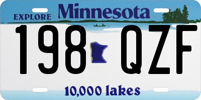 MN license plate 198QZF