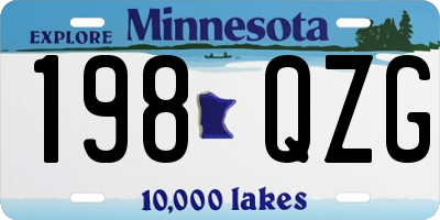 MN license plate 198QZG
