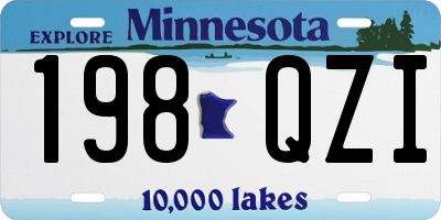 MN license plate 198QZI