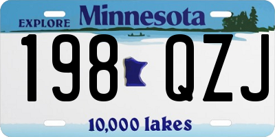 MN license plate 198QZJ