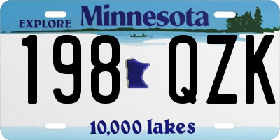 MN license plate 198QZK
