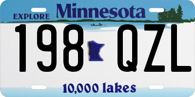 MN license plate 198QZL