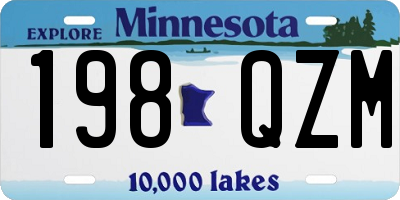 MN license plate 198QZM