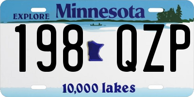 MN license plate 198QZP
