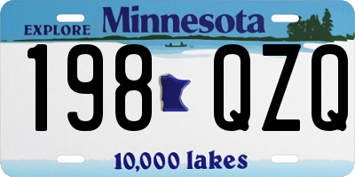 MN license plate 198QZQ
