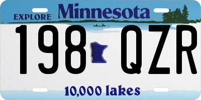 MN license plate 198QZR