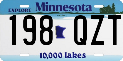 MN license plate 198QZT
