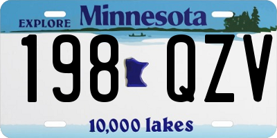 MN license plate 198QZV