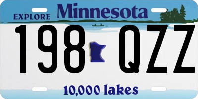 MN license plate 198QZZ