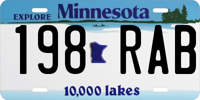MN license plate 198RAB