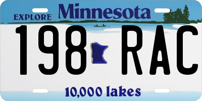 MN license plate 198RAC
