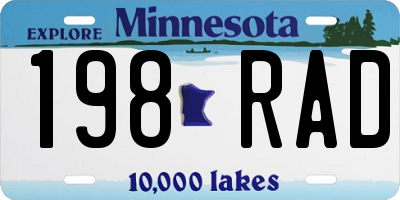 MN license plate 198RAD
