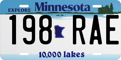 MN license plate 198RAE