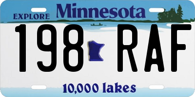 MN license plate 198RAF