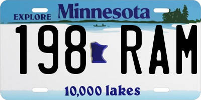 MN license plate 198RAM