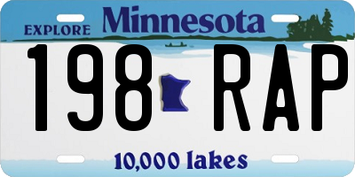 MN license plate 198RAP