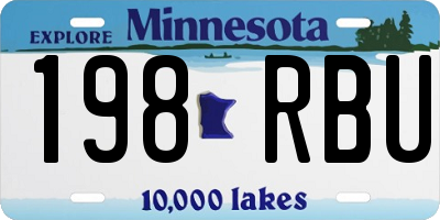 MN license plate 198RBU