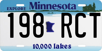 MN license plate 198RCT
