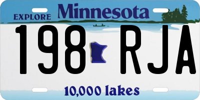MN license plate 198RJA