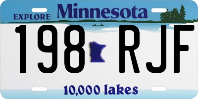 MN license plate 198RJF