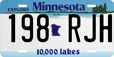 MN license plate 198RJH