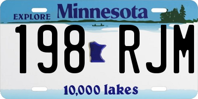 MN license plate 198RJM
