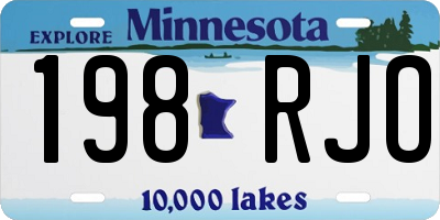 MN license plate 198RJO