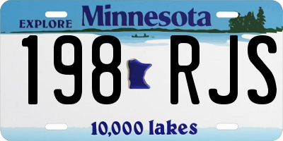 MN license plate 198RJS