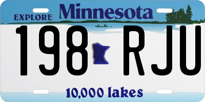 MN license plate 198RJU