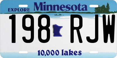 MN license plate 198RJW