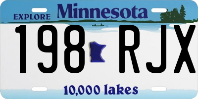 MN license plate 198RJX