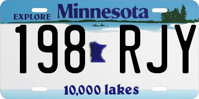 MN license plate 198RJY