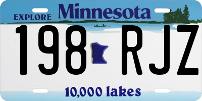 MN license plate 198RJZ