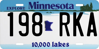 MN license plate 198RKA