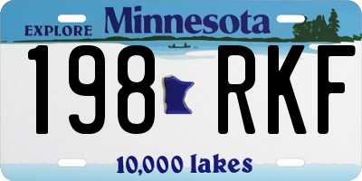 MN license plate 198RKF