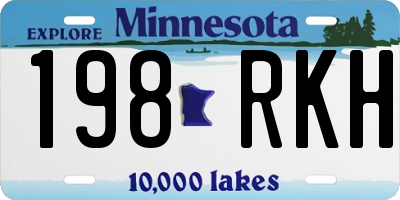 MN license plate 198RKH